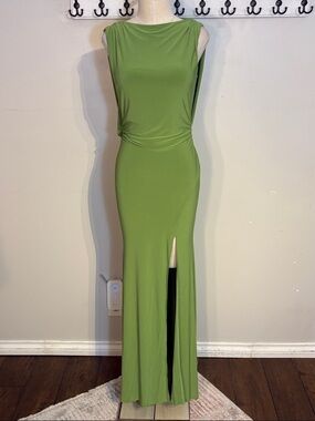 ASOS Olive Green Sleeveless Maxi Dress with Front Slit Size Medium